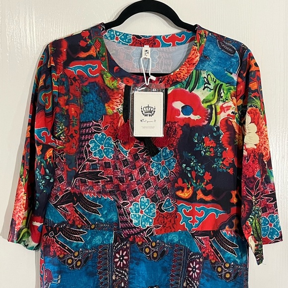 Dai yuan li - Multicolor Floral Long Sleeve Dress - Picture 4 of 8